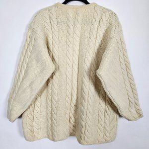 Vintage Bonner Ireland Cable Knit Wool Heavyweight XL Long Sleeve Sweater